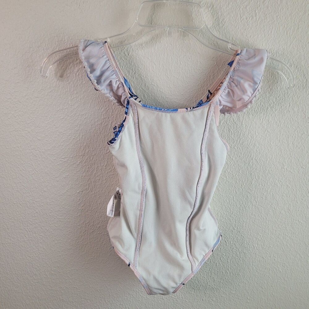 Tommy Bahama Swimsuit One Piece Girls Size 4T Pink Blue Ruffles Bathing Suit - Picture 16 of 16